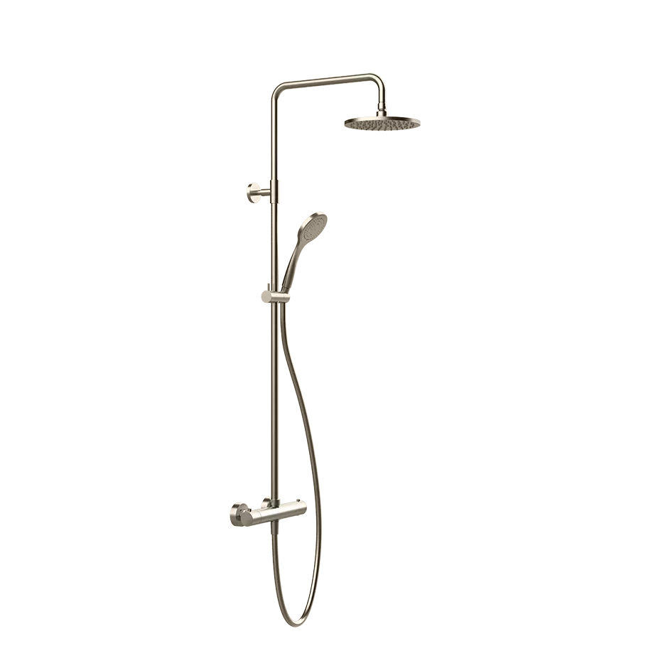 Gessi Emporio shower Настенный смеситель-термостат, душевая головка, переключатель, штанга, шланг, душ, цвет: Finox Brushed Nickel