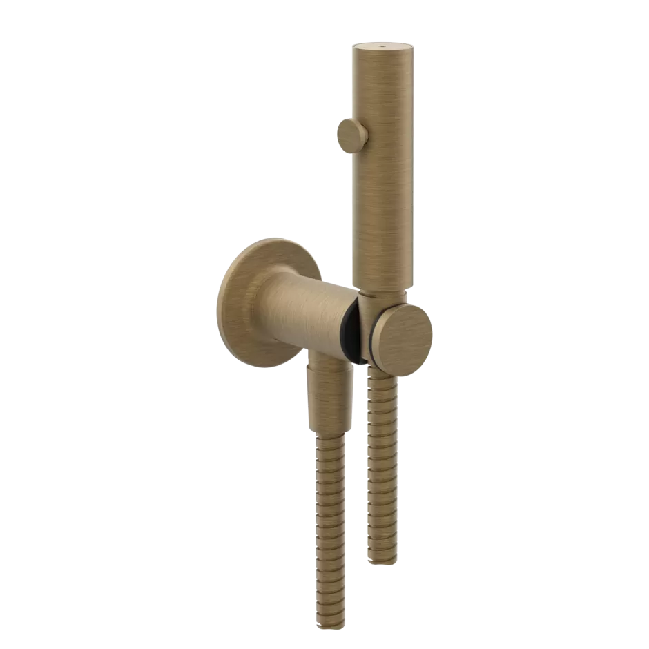 Гигиенический душ со шлангом держателем и скрытым подключением без смесителя INCISO 713 Antique Brass GESSI