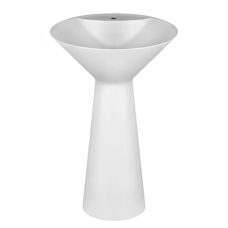 Напольная раковина без перелива. Cristalplant. Слив в стену. С 1 отверстием под смеситель. Сифон и донный клапан решетчатый в комплекте