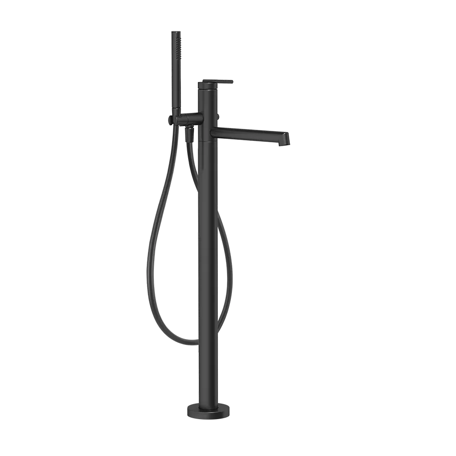 Смеситель для ванны напольный с душевым набором без скрытой части INGRANAGGIO 299 Black XL GESSI
