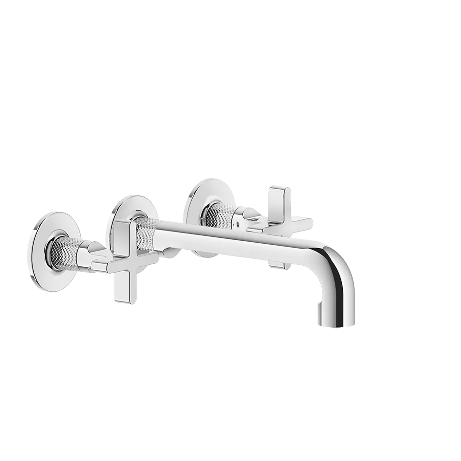 Смеситель для раковины настенный скрытого монтажа на 3 отверстия с средним изливом INCISO + 031 Chrome GESSI