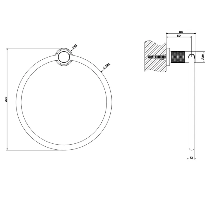 Полотенцедержатель настенный кольцевой