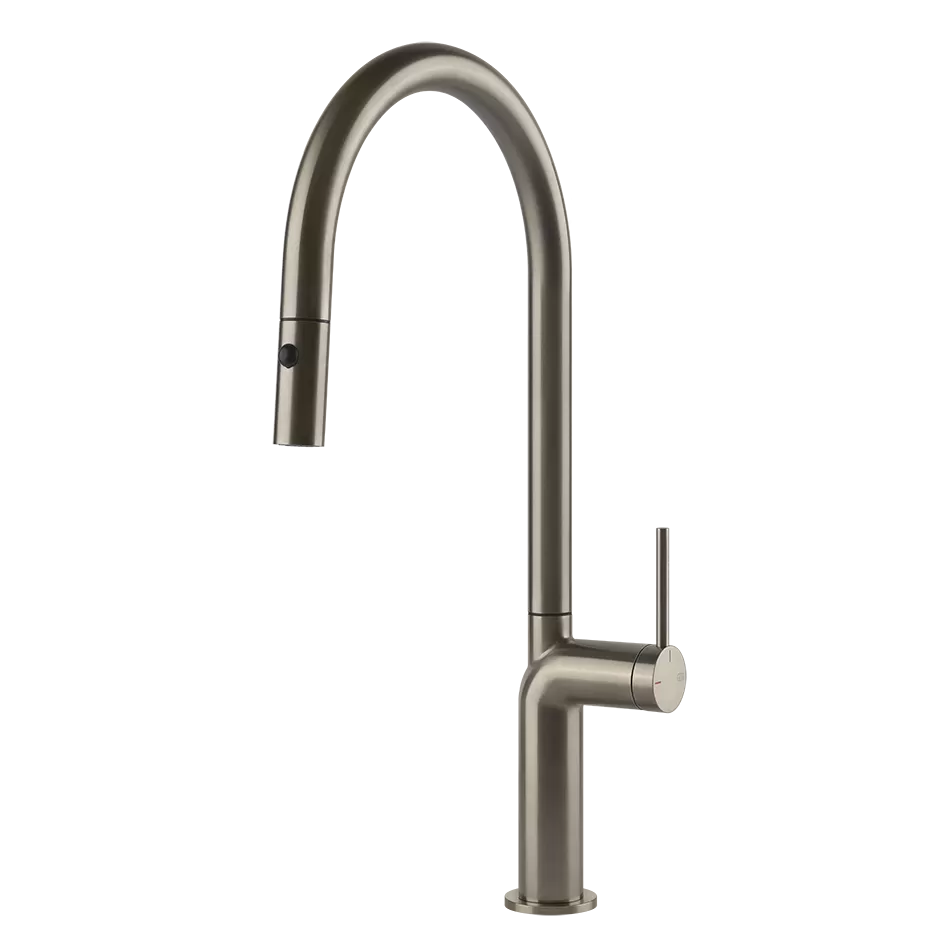 Смеситель для кухни вытяжной излив STELO 149 Finox Brushed Nickel GESSI