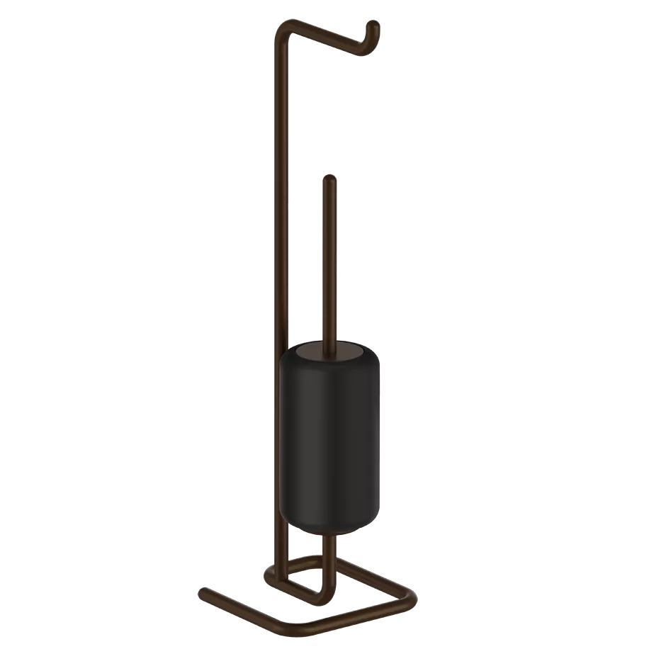 38068.845 Черный напольный набор GRES с держателем для рулона бумаги и держателем для кистей.