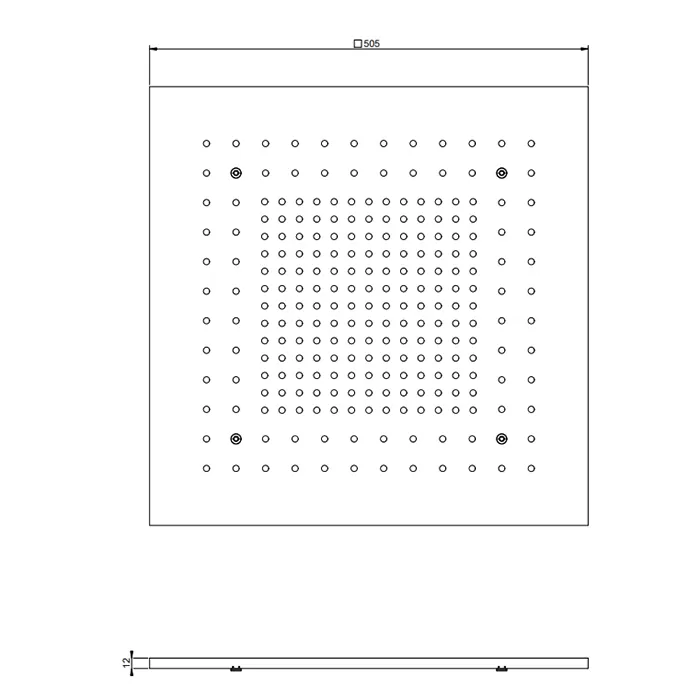 Накладная панель для верхнего душа 505x505 AFILO тропический ливень 720 Nickel PVD GESSI