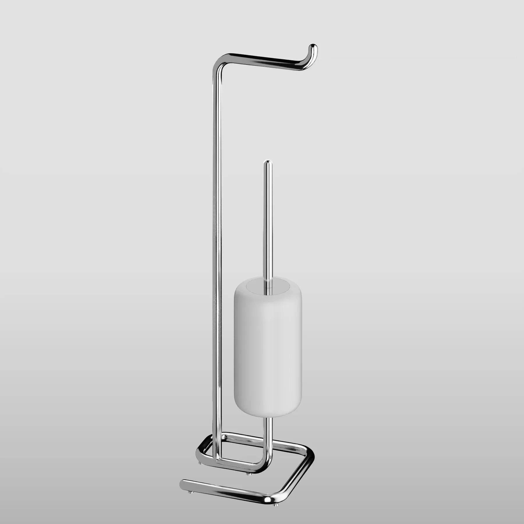 Напольный держатель для туалетной бумаги и ершик. Черная керамика GRES