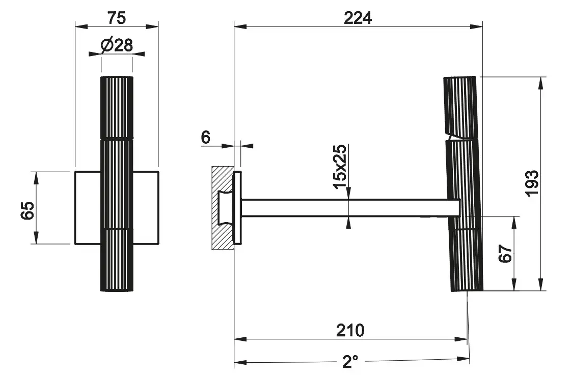 Смеситель для раковины настенный Sospeso GESSI INCASTRI 791 Deep Bronze Brushed Pvd