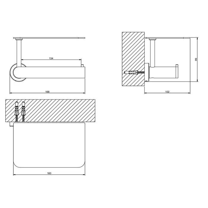 Gessi Emporio accessories Настенный держатель для туалетной бумаги с крышкой, цвет: Black XL