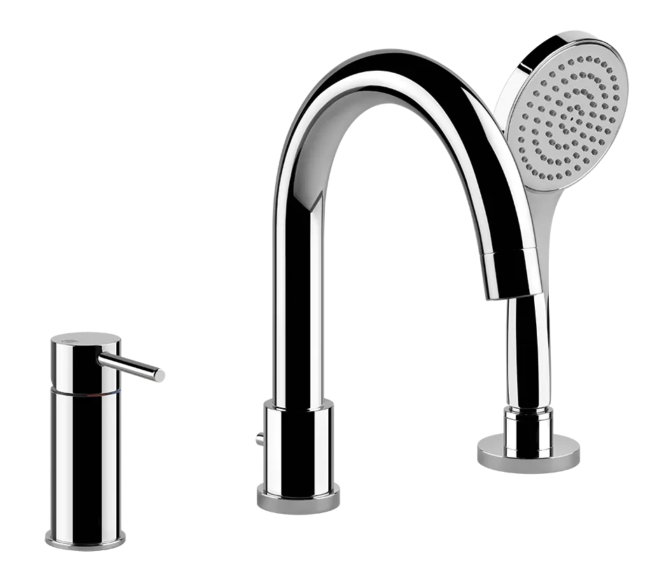 Смеситель на борт ванны 3 отверстия с изливом и душевым набором EMPORIO VIA TORTONA 031 Chrome GESSI