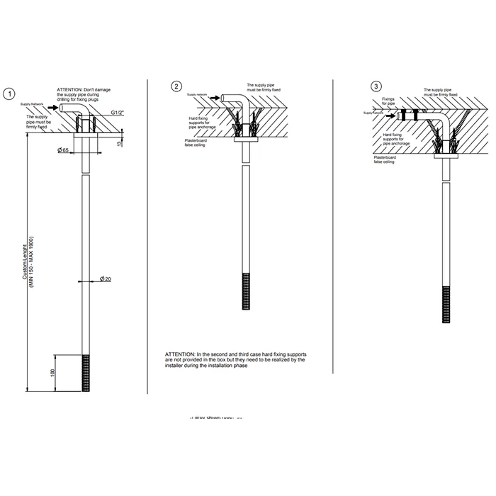 Потолочный излив MECCANICA, длина штанги под заказ, комбинируемый с удаленным управлением