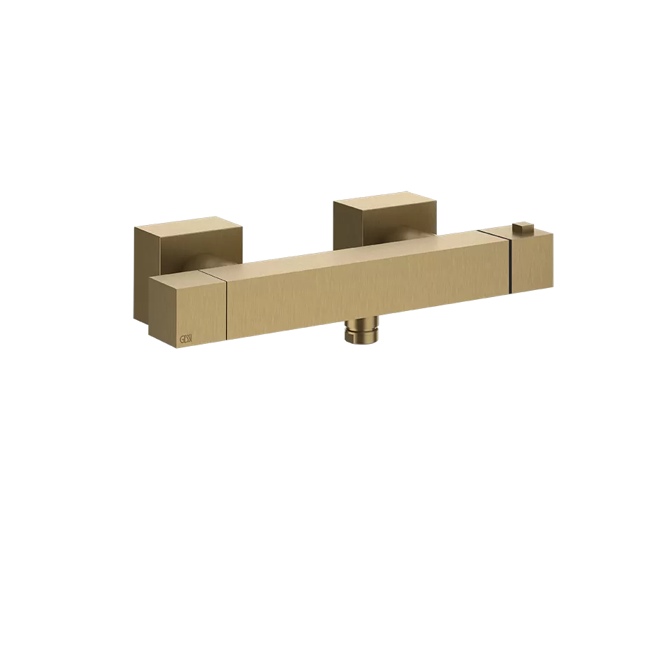 Смеситель для душа настенный термостатический RETTANGOLO K 727 Brushed Brass PVD GESSI