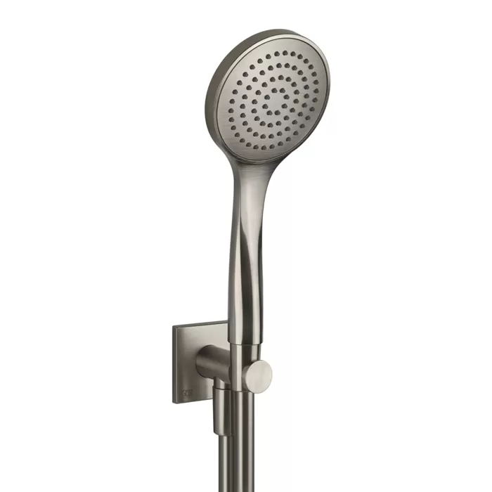Gessi Emporio shower Душевой комплект, состоящий из вывода воды, держателя, шланга 1,50 м и лейки, цвет: Finox Brushed Nickel