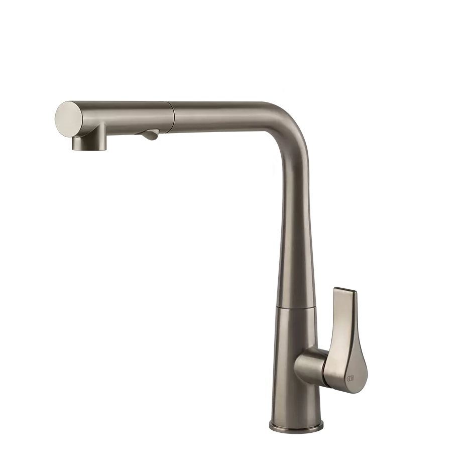 Смеситель для кухни вытяжной излив PROTON 149 Finox Brushed Nickel GESSI