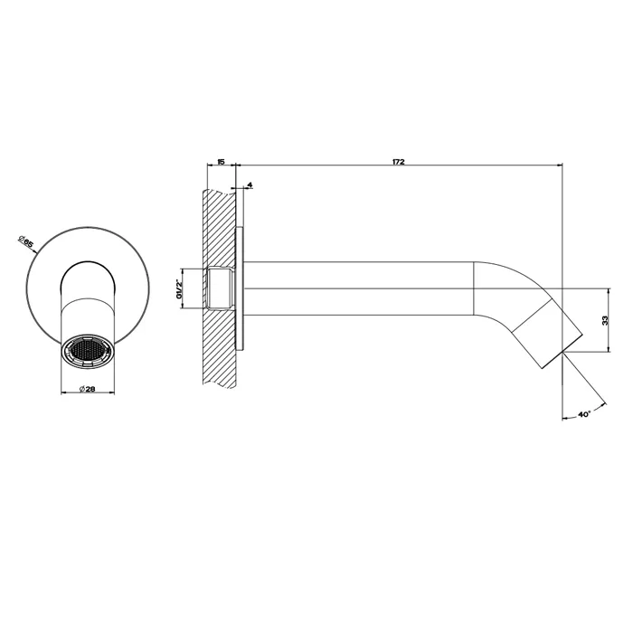 Настенный излив для ванны
