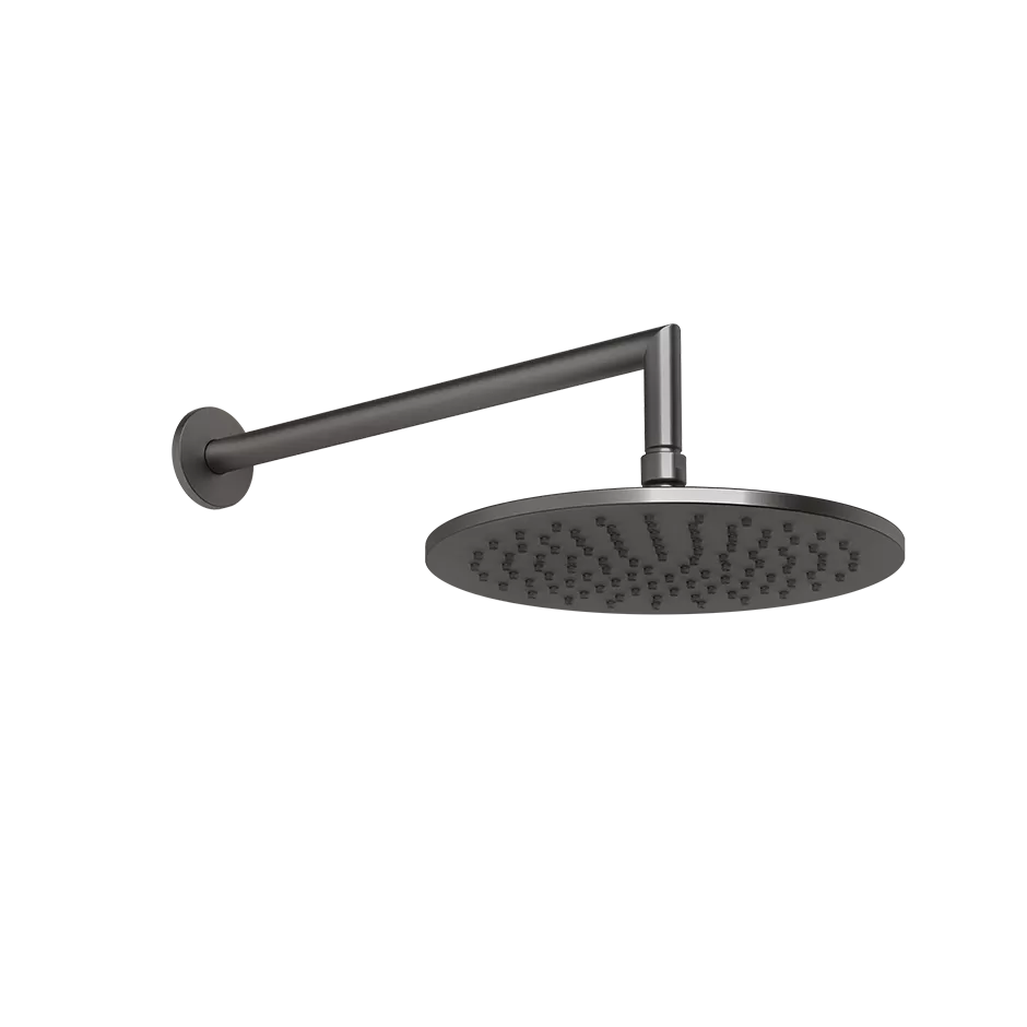 Верхний душ Ø250 настенный монтаж тропический ливень ANELLO 707 Black Metal Brushed PVD GESSI
