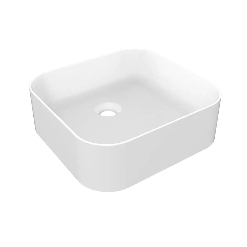 Накладная раковина без перелива. Для установки под столешницу дополнительно требуется комплект крепежей R4267