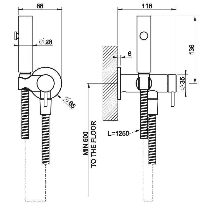 Гигиенический душ со смесителем GESSI INVERSO 187 Aged Bronze