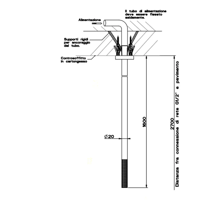 Излив потолочный CESELLO, комбинируемый с удаленным управлением