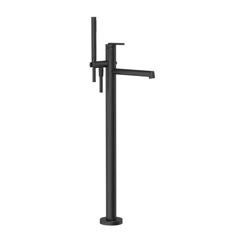 Смеситель для ванны напольный с душевым набором без скрытой части INGRANAGGIO 299 Black XL GESSI