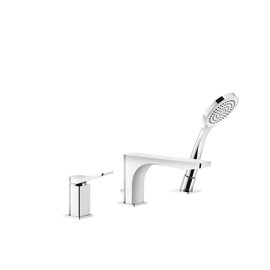 Смеситель на борт ванны 3 отверстия с изливом и душевым набором RILIEVO 735 Warm Bronze PVD GESSI