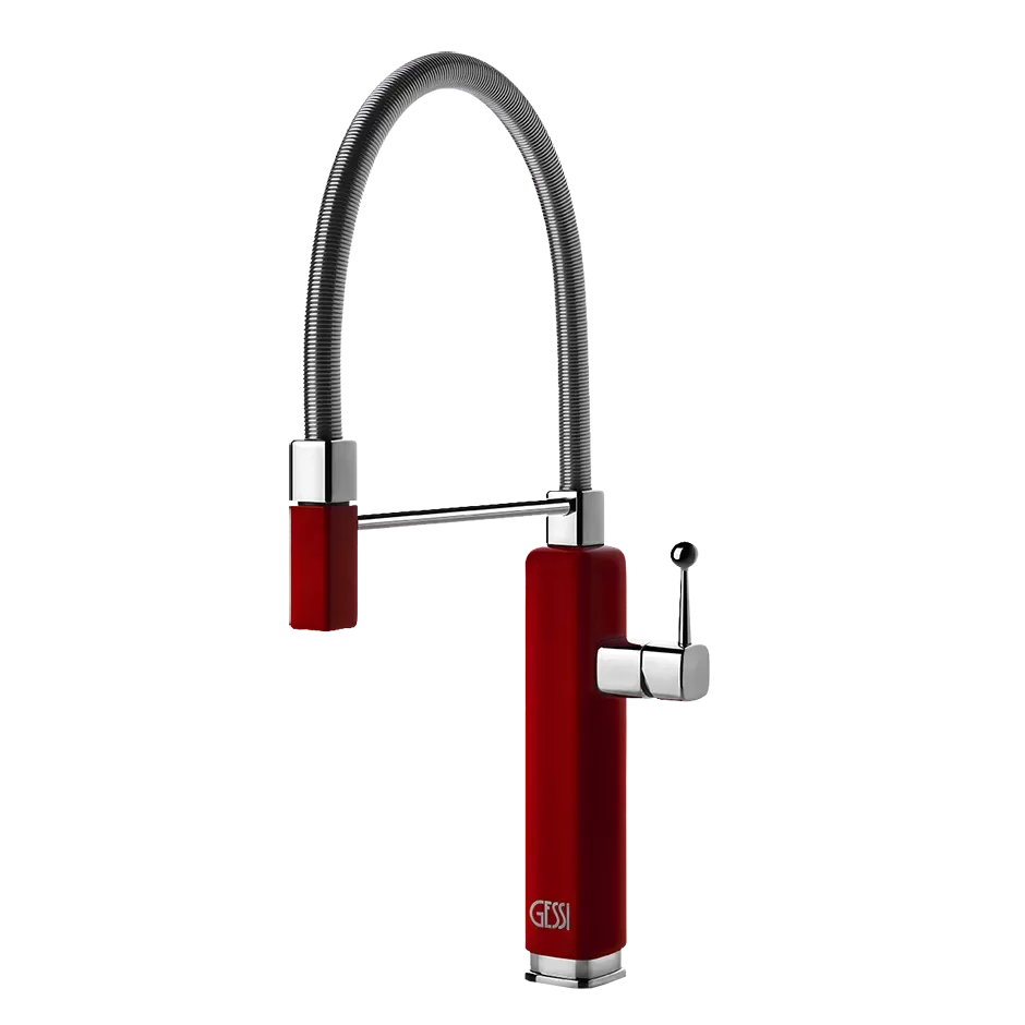 Смеситель для кухни гибкий излив HAPPY 298 Glossy White\Chrome GESSI