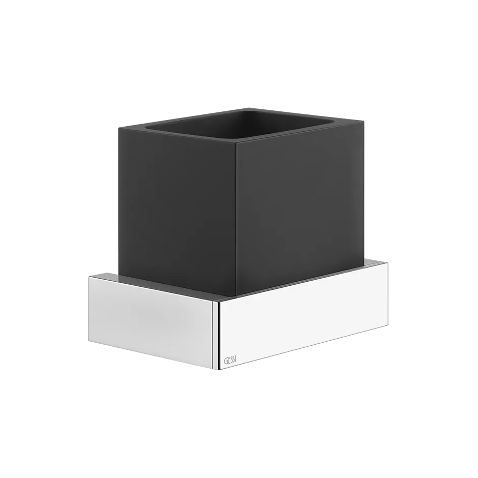 Стакан настенный черное стекло RETTANGOLO 727 Brushed Brass PVD GESSI