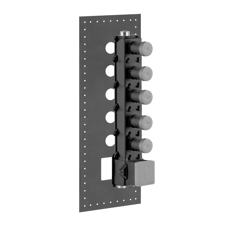 Встраиваемая часть для термостатического смесителя с 5 независимыми выходами высокой производительности