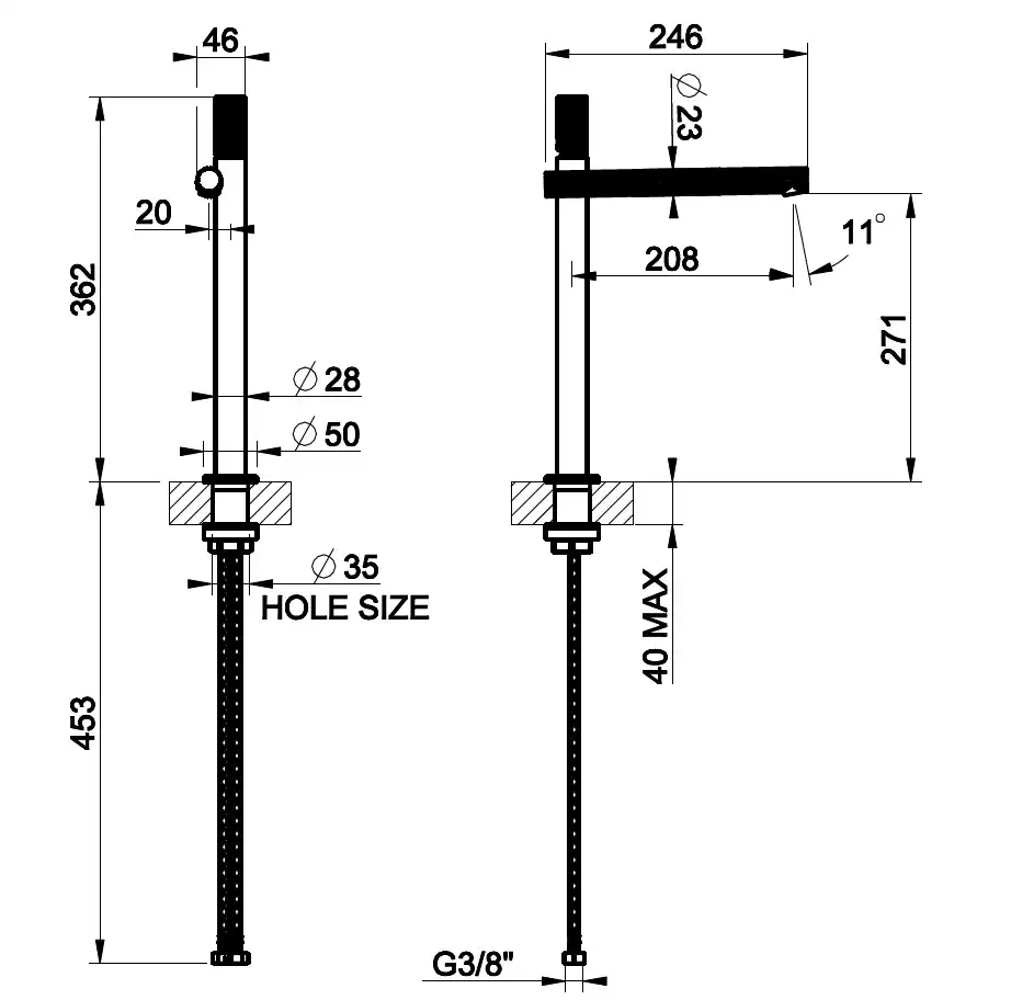 Смеситель для раковины высокий GESSI INCASTRI 845 Dark Bronze