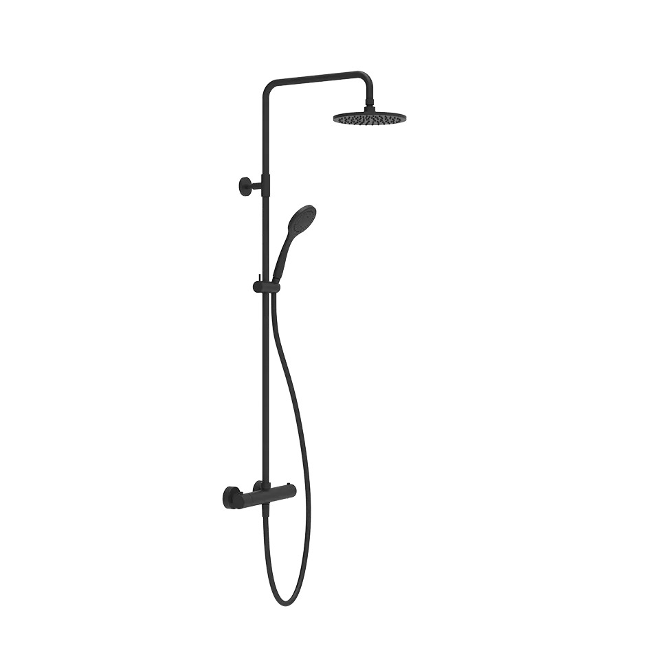 Gessi Emporio shower Настенный смеситель-термостат, душевая головка, переключатель, штанга, шланг, душ, цвет: Black XL