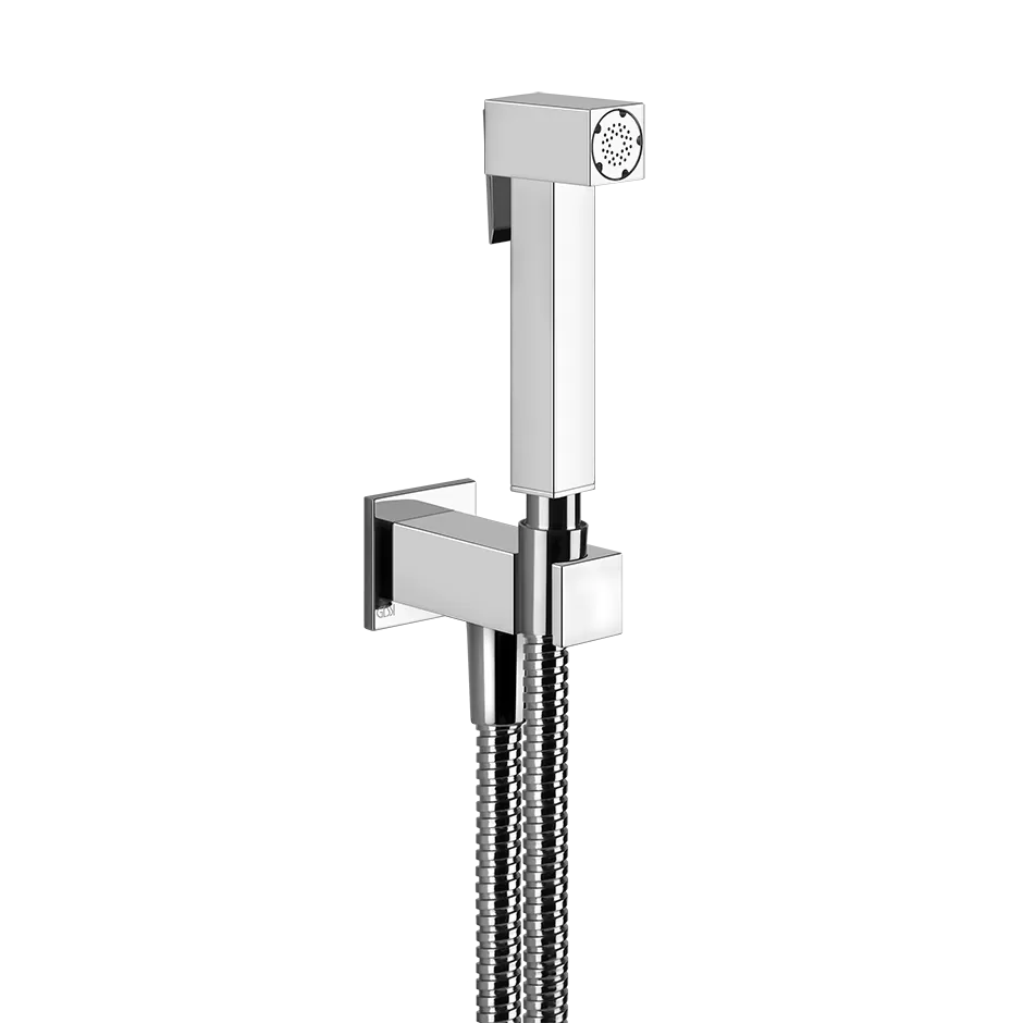 Гигиенический душ со шлангом держателем и скрытым подключением без смесителя RETTANGOLO 031 Chrome GESSI