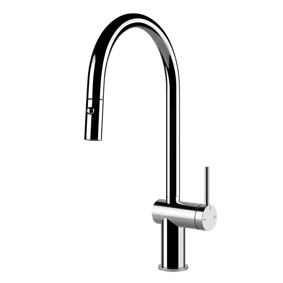 Смеситель для кухни вытяжной излив INEDITO 126 Black Metal Brushed GHRC GESSI