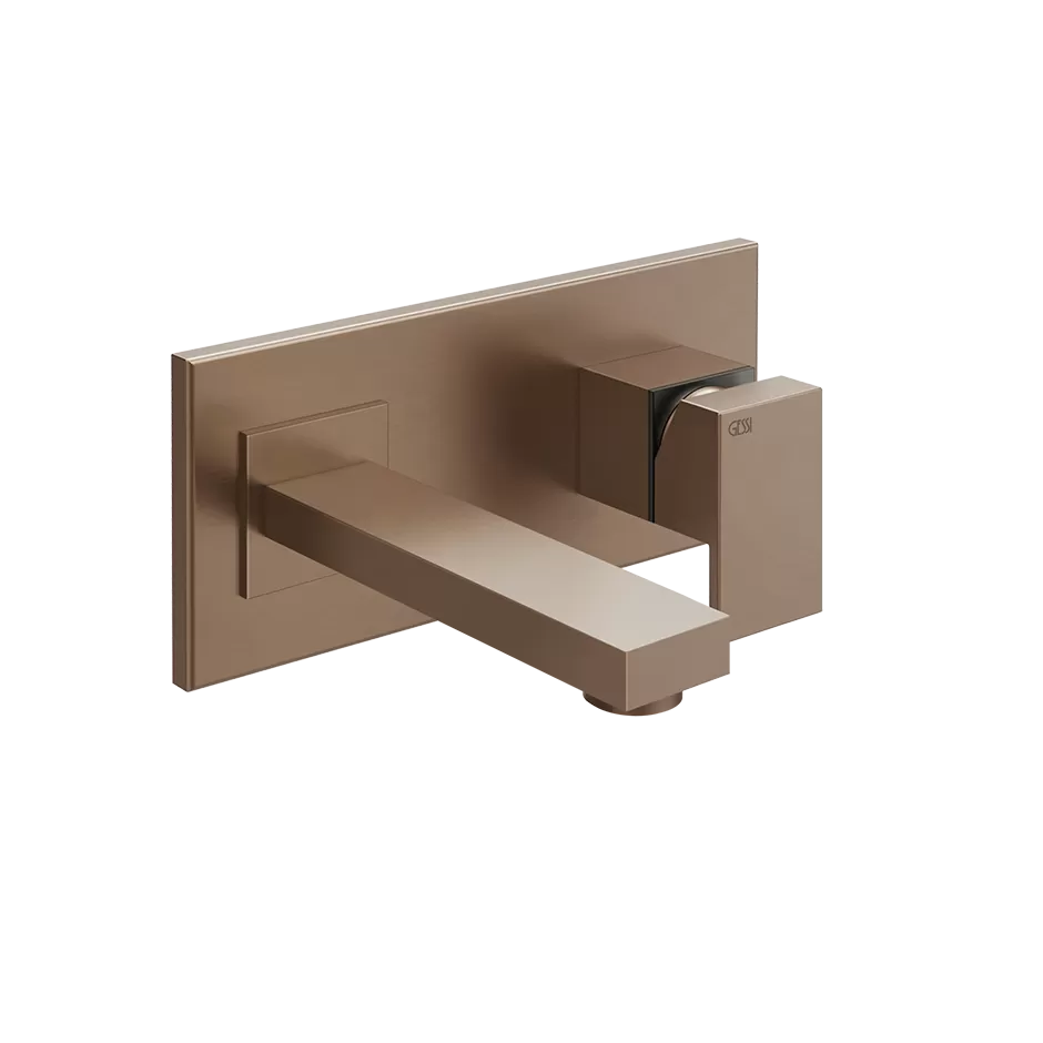 Смеситель для раковины настенный скрытого монтажа с изливом под заказ RETTANGOLO 708 Copper Brushed PVD GESSI