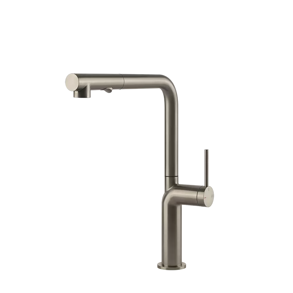 Смеситель для кухни вытяжной излив STELO 149 Finox Brushed Nickel GESSI