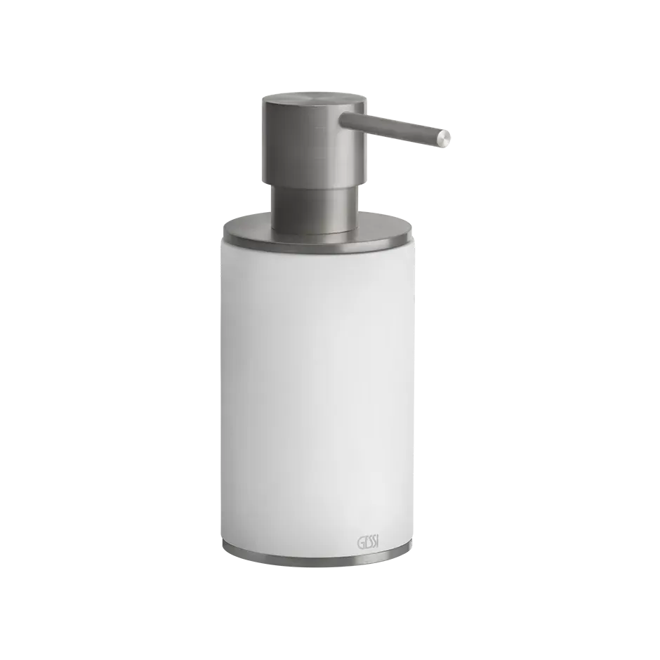 Дозатор для жидкого мыла настольный белое стекло GESSI316 239 Steel Brushed GESSI