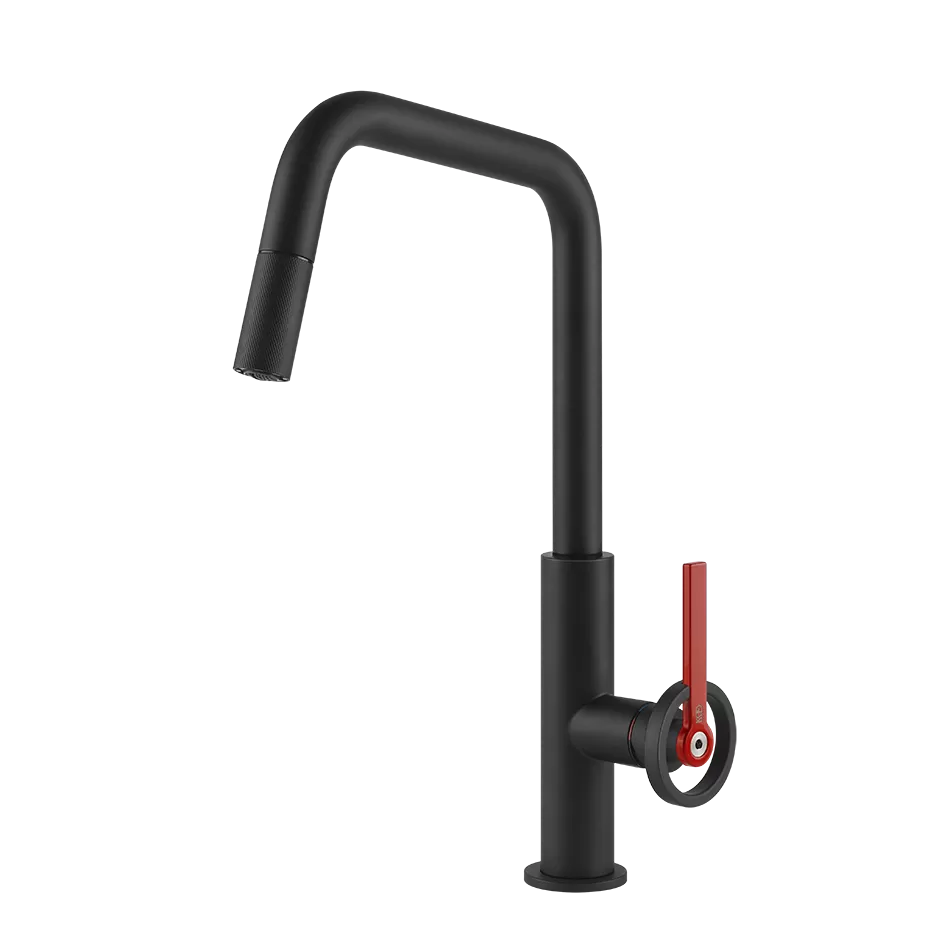 Смеситель для кухни вытяжной излив OFFICINE GESSI 299 Black XL GESSI