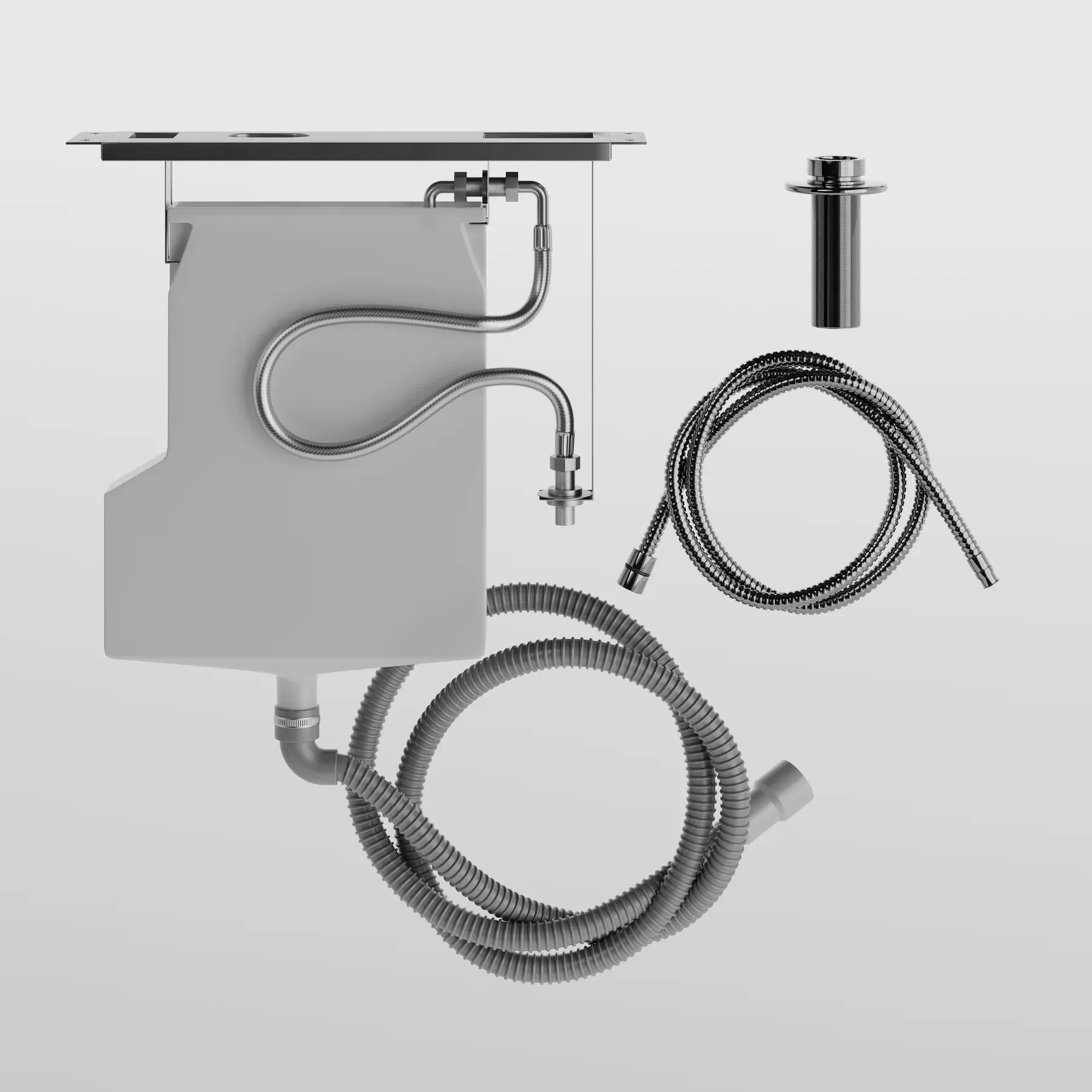 Система сбора воды для ручного гибкого душа, устанавливаемая под полочку