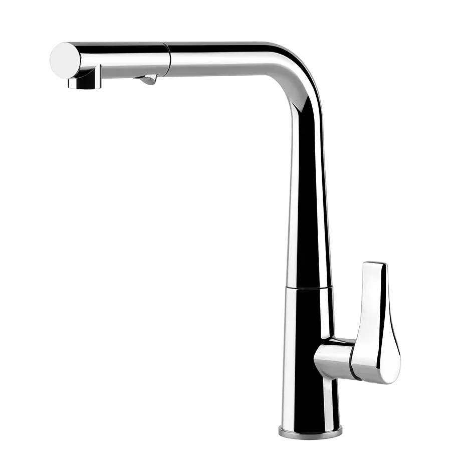 Смеситель для кухни вытяжной излив PROTON 149 Finox Brushed Nickel GESSI