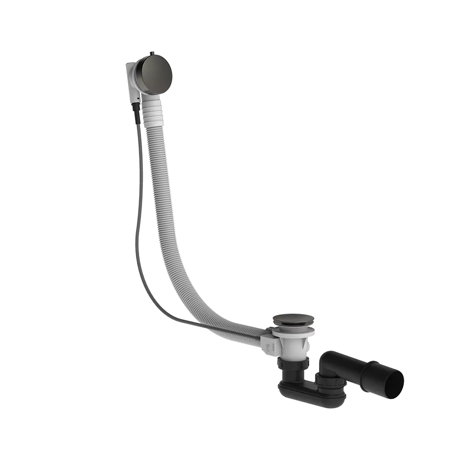 Слив-перелив для ванны полуавтоматический длина 70см 707 Black Metal Brushed PVD GESSI