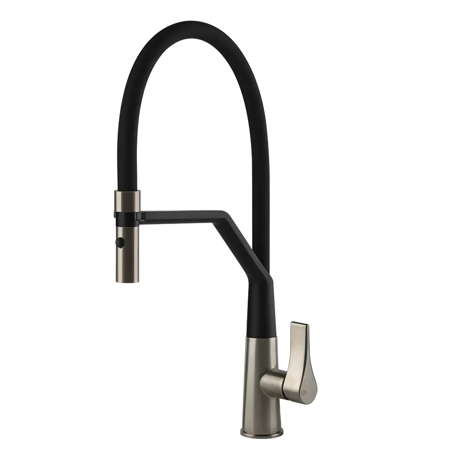 Смеситель для кухни гибкий излив PROTON 149 Finox Brushed Nickel GESSI