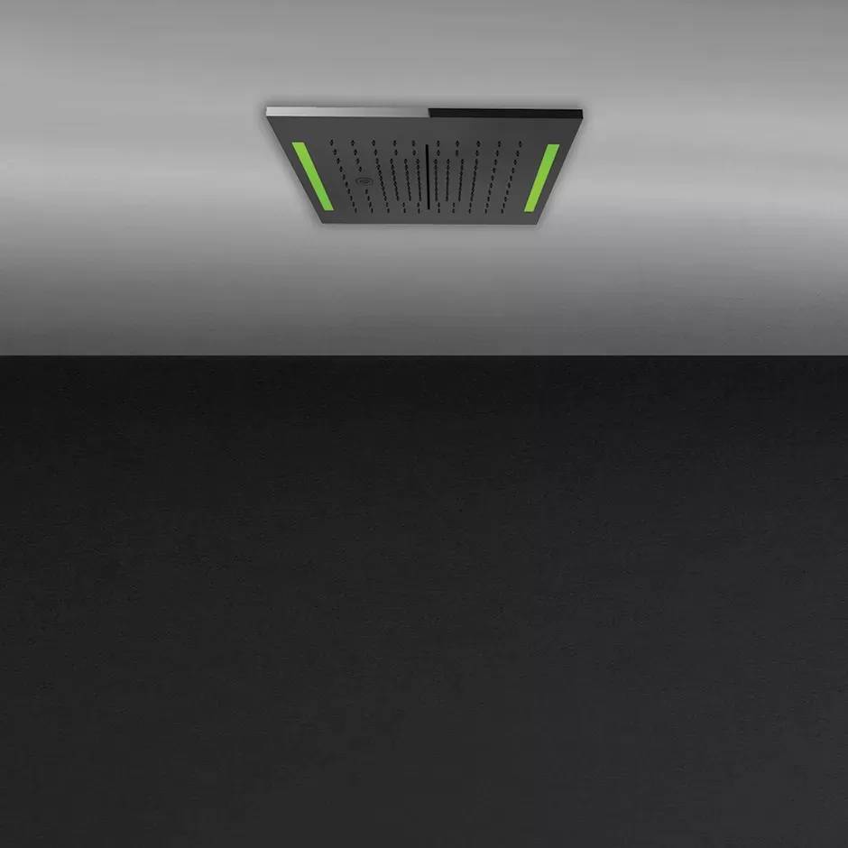 Встраиваемая в потолок душевая система 350x350. ТРОПИЧЕСКИЙ ЛИВЕНЬ.ВОДОПАД.РАСПЫЛЕНИЕ. ХРОМОТЕРАПИЯ. В комплекте пульт управления с держателем. Приобретаются дополнительно блок питания 12В арт. RIR5402 и накладная панель