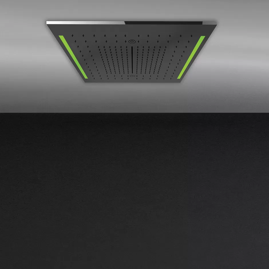 Встраиваемая в потолок душевая система 500x500. ТРОПИЧЕСКИЙ ЛИВЕНЬ.ВОДОПАД.РАСПЫЛЕНИЕ. ХРОМОТЕРАПИЯ. В комплекте пульт управления с держателем. Приобретаются дополнительно блок питания 12В арт. RIR5402 и накладная панель