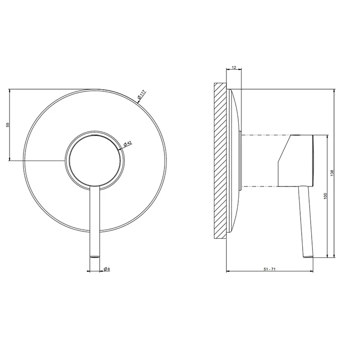 Смеситель для душа скрытого монтажа внешняя часть 1 поток EMPORIO 149 Finox Brushed Nickel gessi