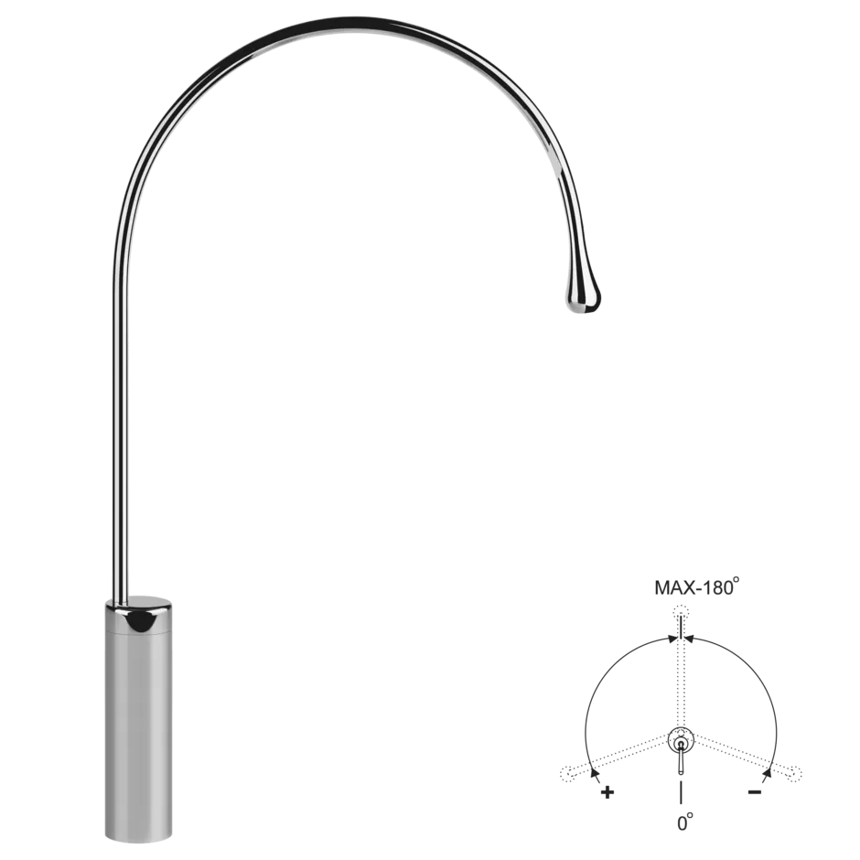 Излив на столешницу высокий GOCCIA 031 Chrome GESSI