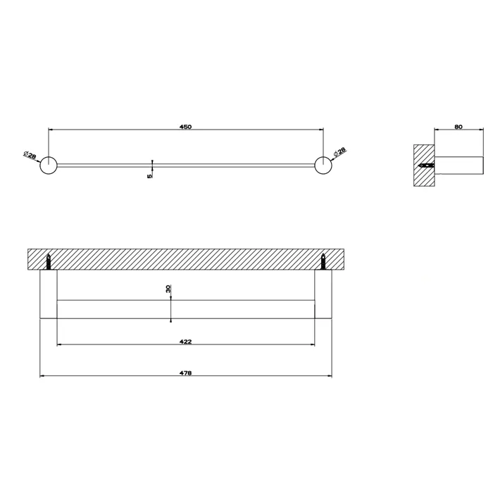 Полотенцедержатель, 45 см