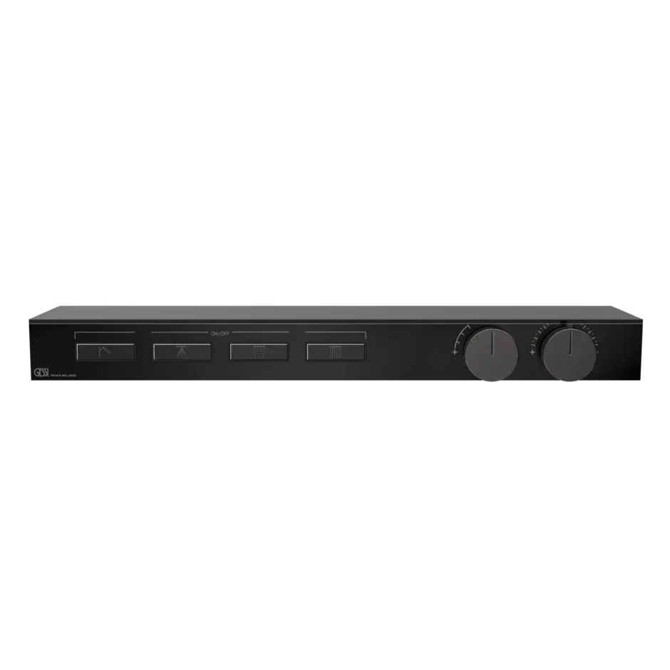 Смеситель для ванны/душа термостатический скрытого монтажа внешняя часть 4 потока HI-FI SHELF 706 Black Metal PVD GESSI