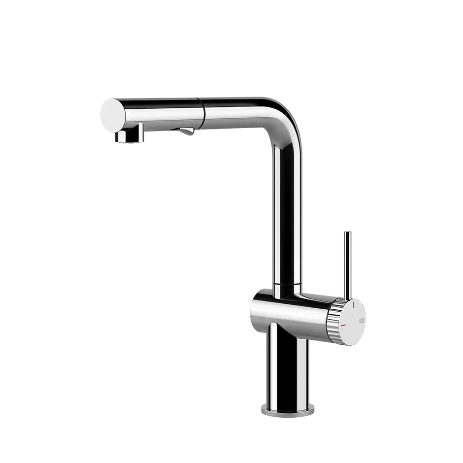 Смеситель для кухни вытяжной излив INEDITO 149 Finox Brushed Nickel GESSI
