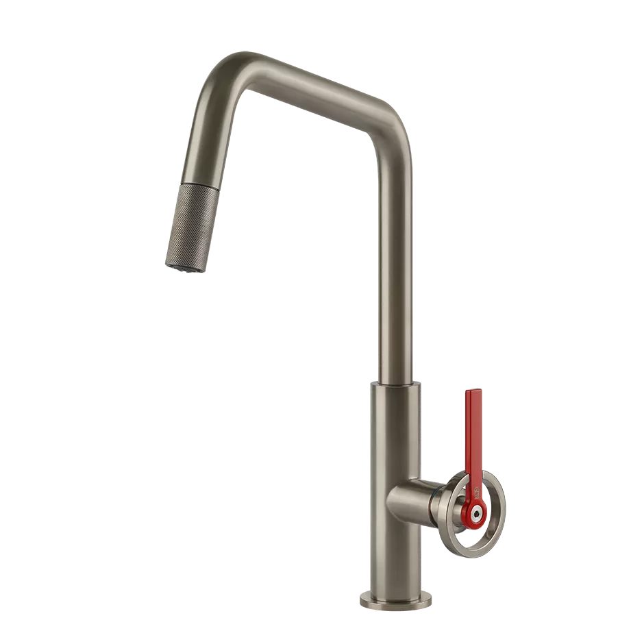 Смеситель для кухни вытяжной излив OFFICINE GESSI 149 Finox Brushed Nickel GESSI