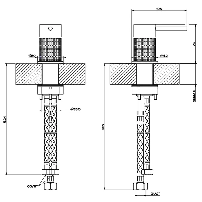 Смеситель для раковины MECCANICA 239 Steel Brushed GESSI