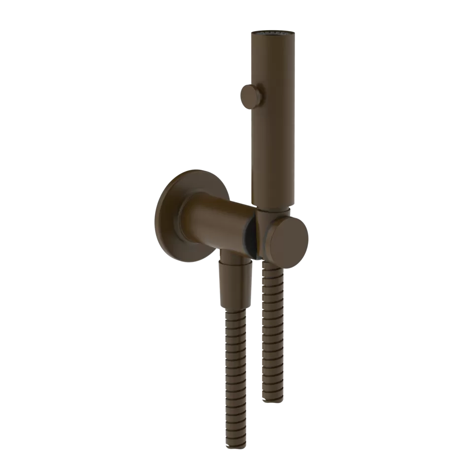 Гигиенический душ со шлангом держателем и скрытым подключением без смесителя INCISO 845 Dark Bronze GESSI
