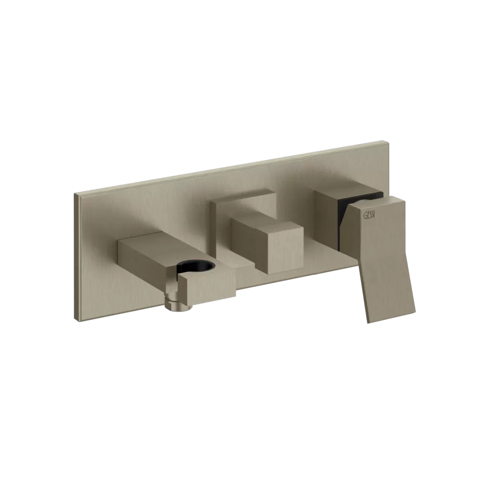 Смеситель для ванны/душа скрытого монтажа с душевым набором внешняя часть 2 потока RETTANGOLO K 149 Finox Brushed Nickel GESSI